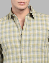 Green Full Sleeve Check Shirt