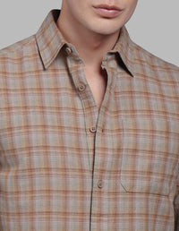 Brown Pista Full Sleeve Check Shirt