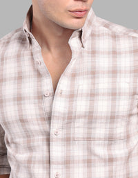 Sand Full Sleeve Check Shirt