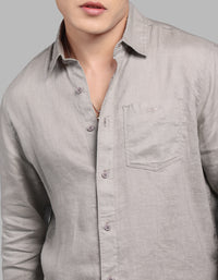 Dark Stone Full Sleeve 100% Linen Shirt