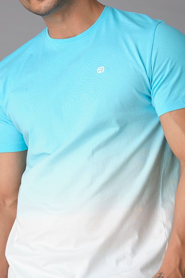 Blue Half Sleeve Round Neck Tee