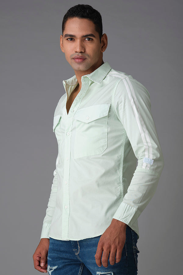 Fair Aqua Full Sleeve Solid Shirt