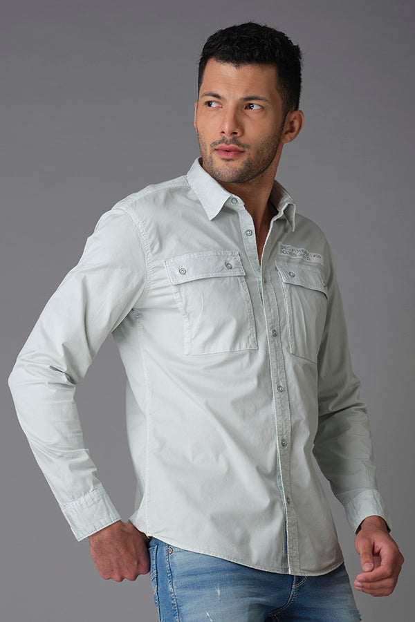 Baby Blue Full Sleeve Solid Shirt