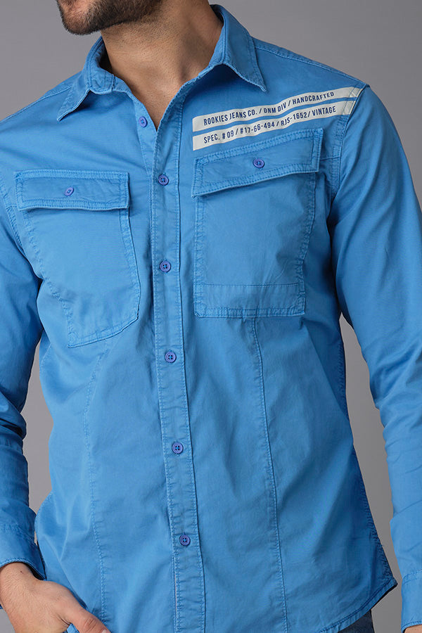 Campanula Blue Full Sleeve Solid Shirt