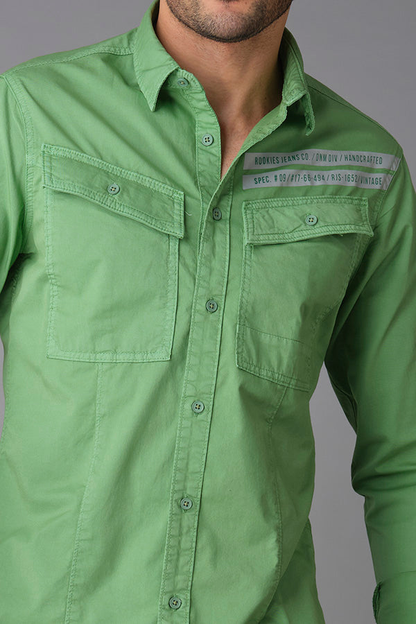 Green Spruce Full Sleeve Solid Shirt