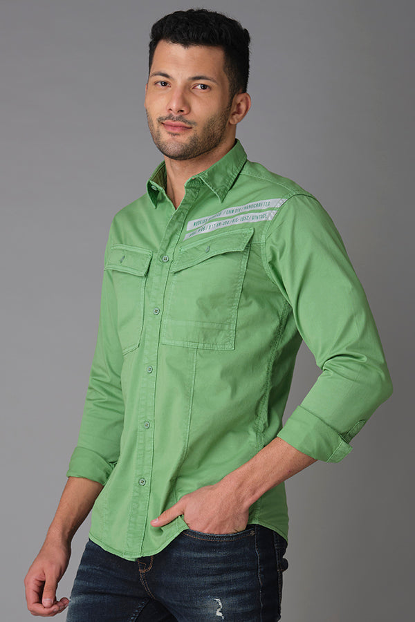 Green Spruce Full Sleeve Solid Shirt