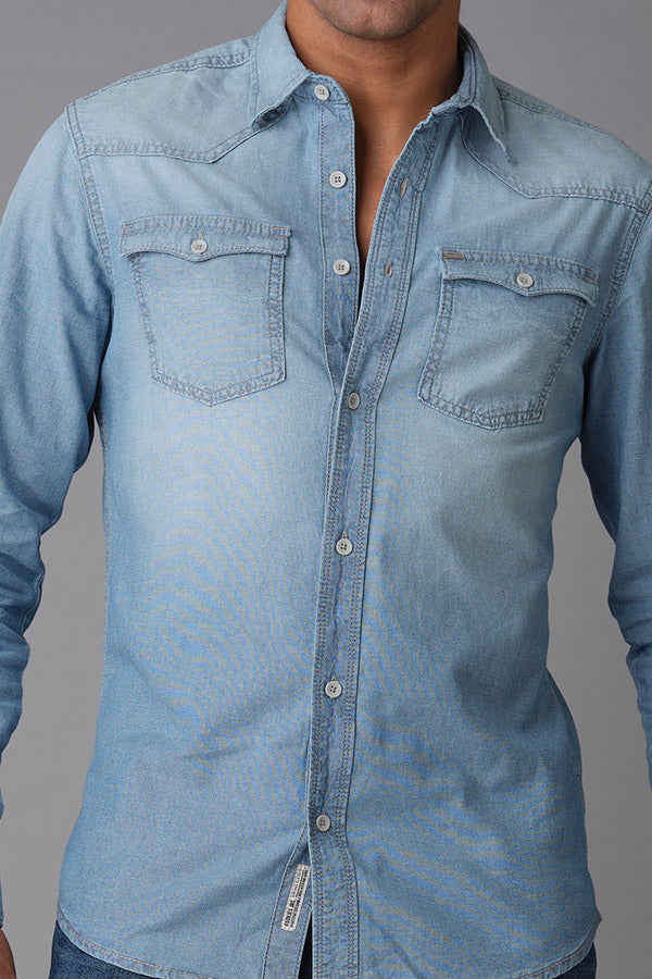 Lt Blue Full Sleeve Denim Shirt