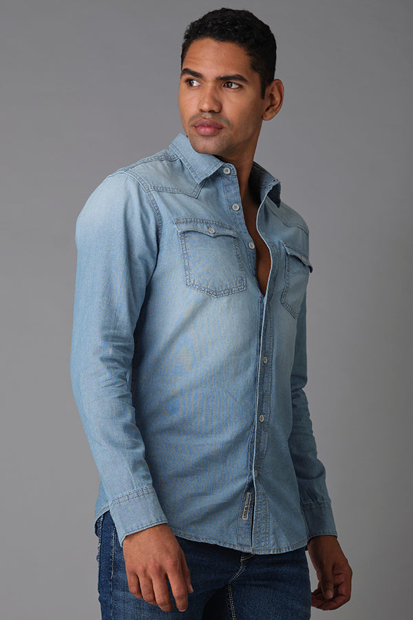 Lt Blue Full Sleeve Denim Shirt