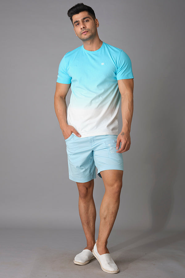 Blue Half Sleeve Round Neck Tee (R Neck H/Slv Slim)