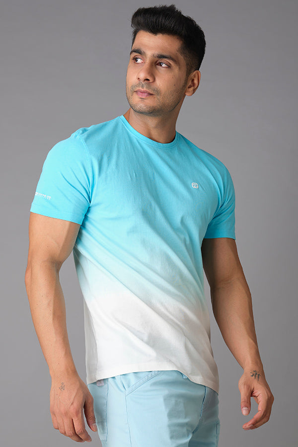 Blue Half Sleeve Round Neck Tee (R Neck H/Slv Slim)