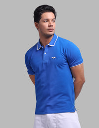 Royal Blue Half Sleeve Pique Polo Tee
