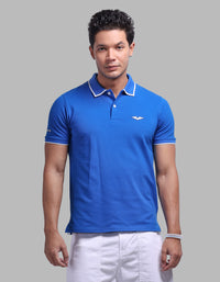 Royal Blue Half Sleeve Pique Polo Tee