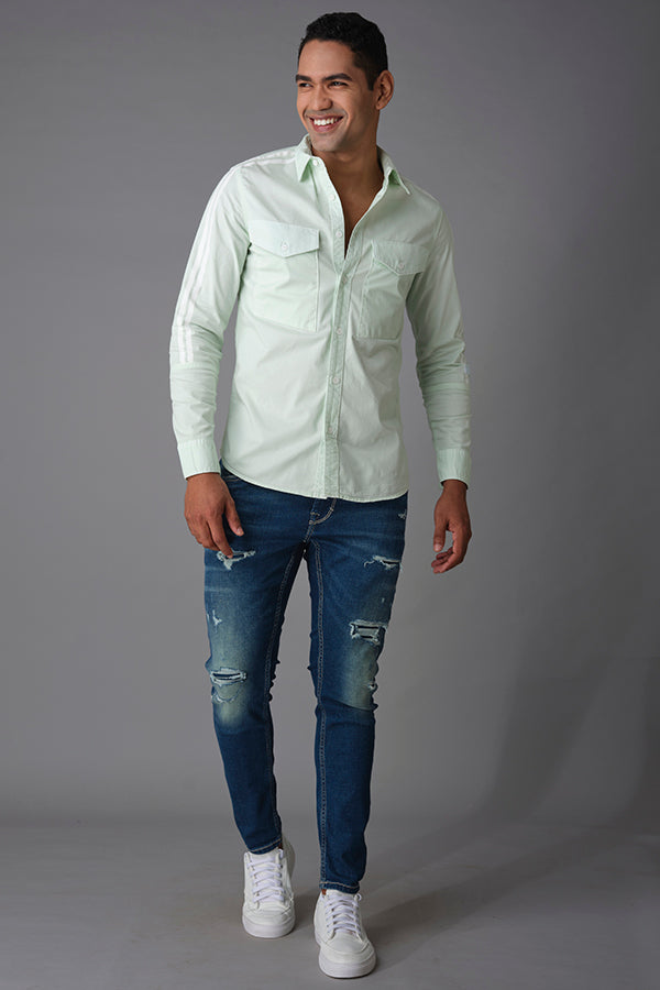 Fair Aqua Full Sleeve Cotton Shirt (Axel F/Slv Fit)