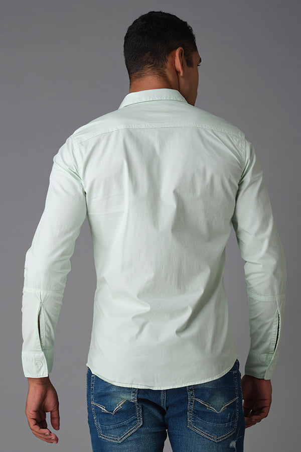 Fair Aqua Full Sleeve Cotton Shirt (Axel F/Slv Fit)