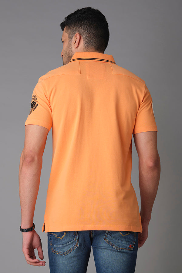 Orange Half Sleeve Pique Polo Tee (Polo Neck H/Slv Slim)