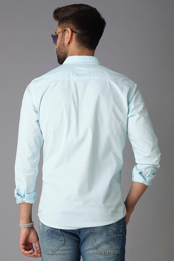 Lt Sky Blue Full Sleeve Cotton Shirt (Axel F/Slv Fit)