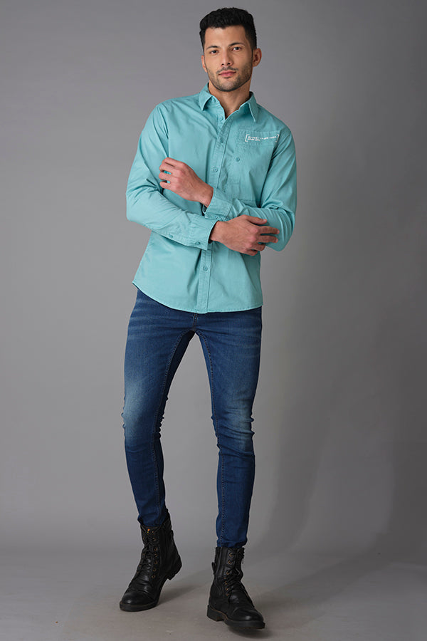 Aqua Full Sleeve Cotton Shirt (Axel F/Slv Fit)