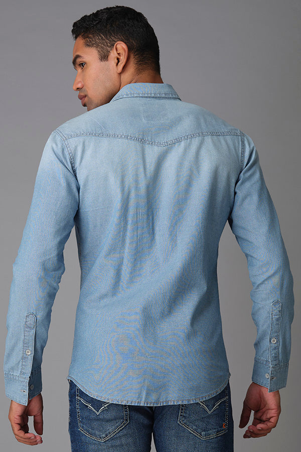 Lt Blue Full Sleeve Denim Shirt (Axel F/Slv Fit)