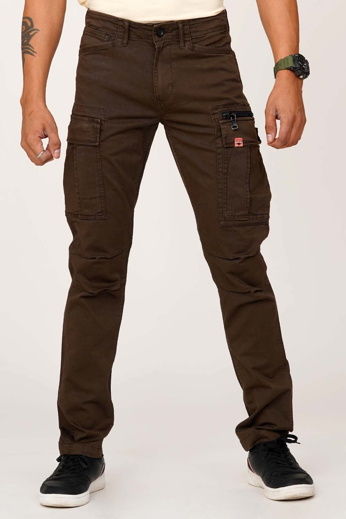 Coffee Brown Regular Fit Cargo Pant