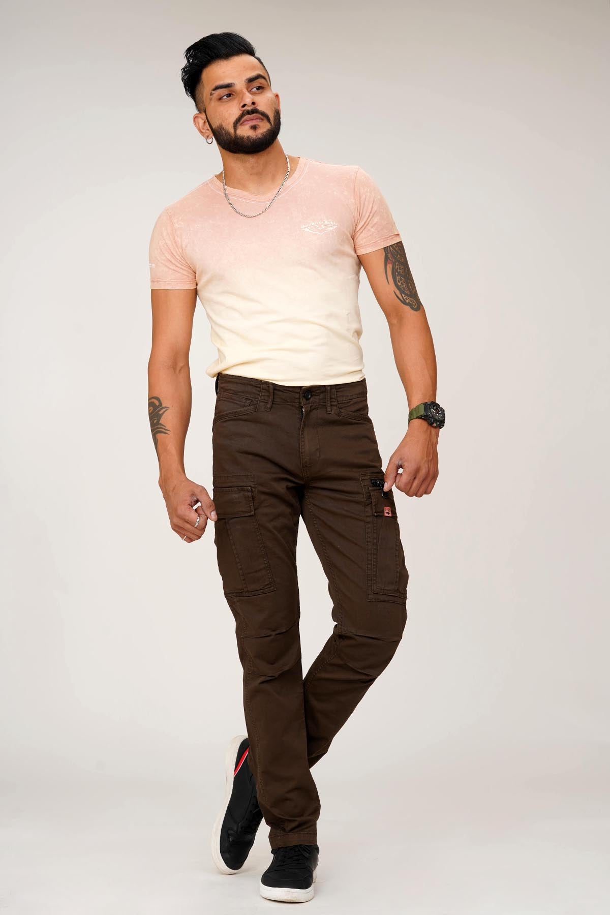 Coffee Brown Regular Fit Cargo Pant