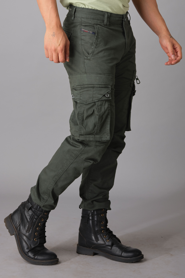 MILITARY GREEN Slim Fit Cargo Pant – ROOKIES