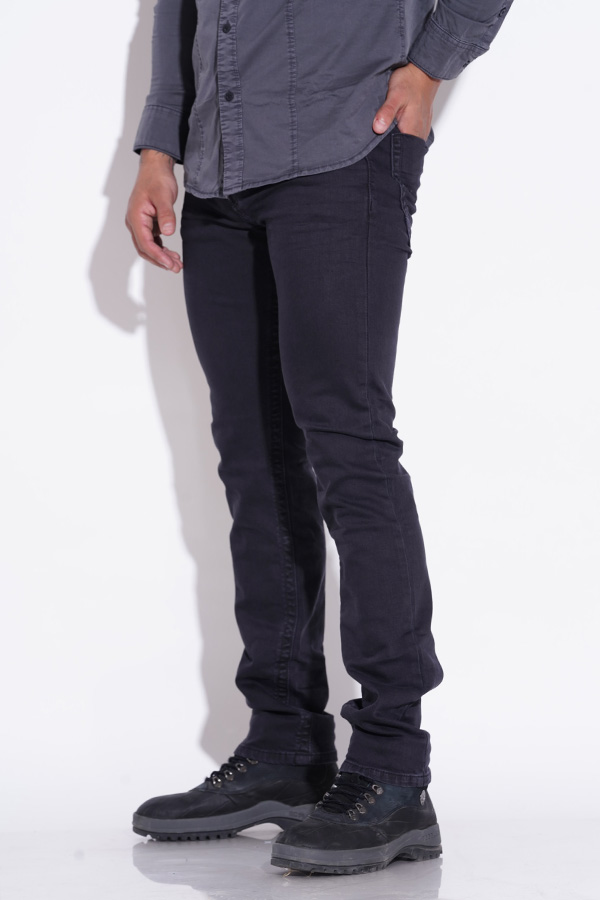 CHARCOAL 5 POCKET MID-RISE JEANS
