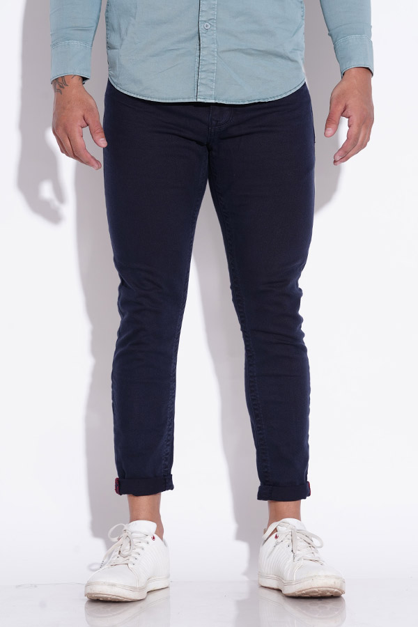 NAVY 5 POCKET LOW-RISE ANKLE LENGTH JEANS