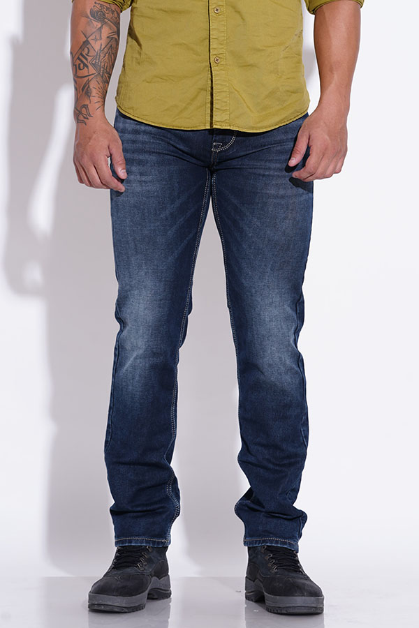 DK BLUE 5 POCKET MIDRISE REGULAR AND STREIGHT FIT JEANS
