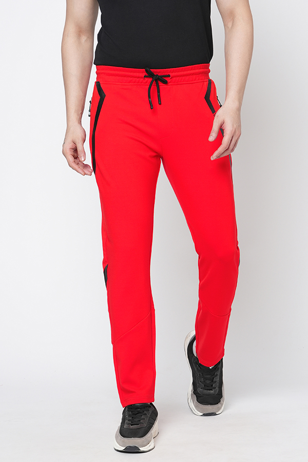 RED ATHLEISURE TRACK PANT