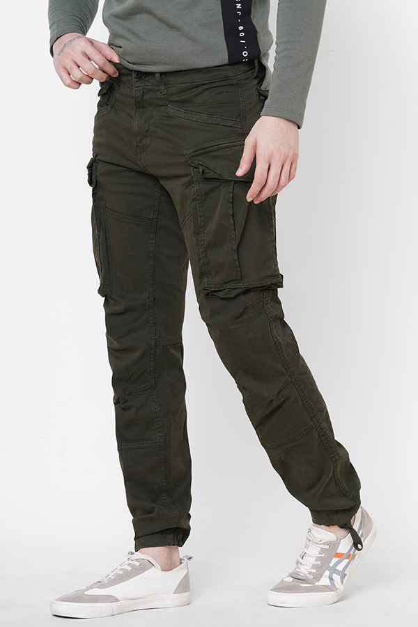 MILITARY GREEN SLIM FIT CARGO PANT