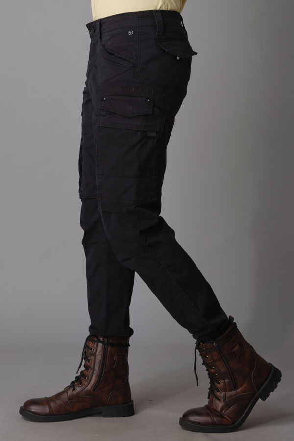 Buy Krystle® Men's Cotton Relaxed Fit Zipper Dori Black Slim fit Cargo  Jogger Pants Size 38 at Amazon.in