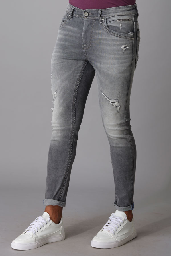 GREY LOWRISE, SLIM TIGH AND TAPERED ANKLE LENGTH (SPRINGSTEEN FIT)