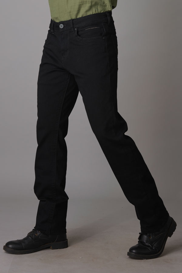 BLACK 5 POCKET MIDRISE, COMFORT AND STREIGHT FIT JEANS (JESSE)