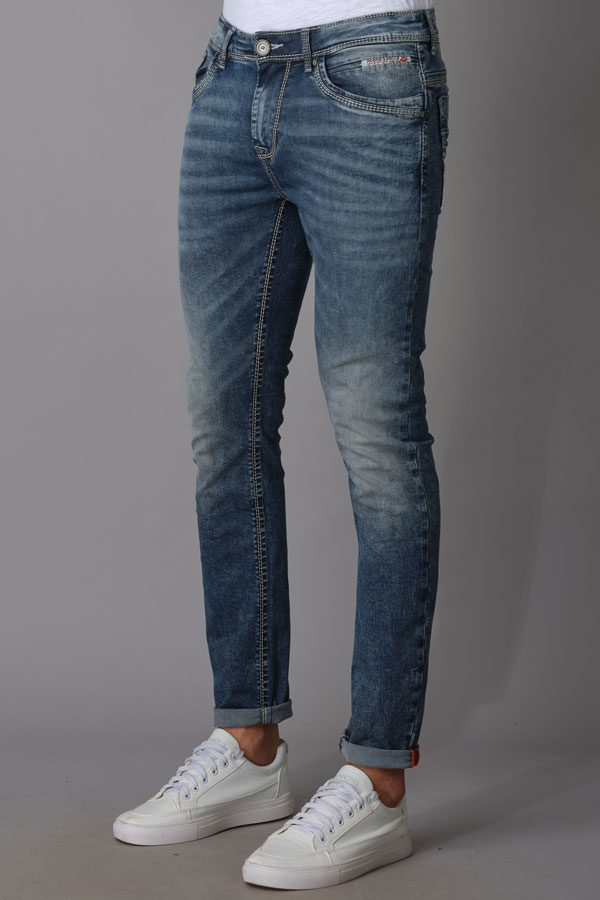 MED BLUE 5 POCKET MID-RISE NARROW FIT JEANS (BILLY FIT)