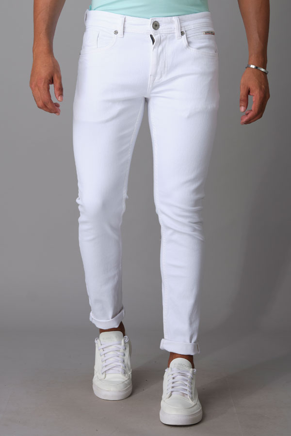 WHITE 5 POCKET LOW-RISE ANKLE LENGTH JEANS (SPRINGSTEEN FIT)