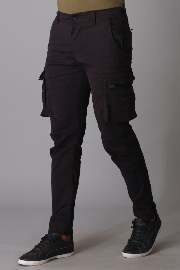 JET BLACK CARGO PANT (TAPERED FIT)