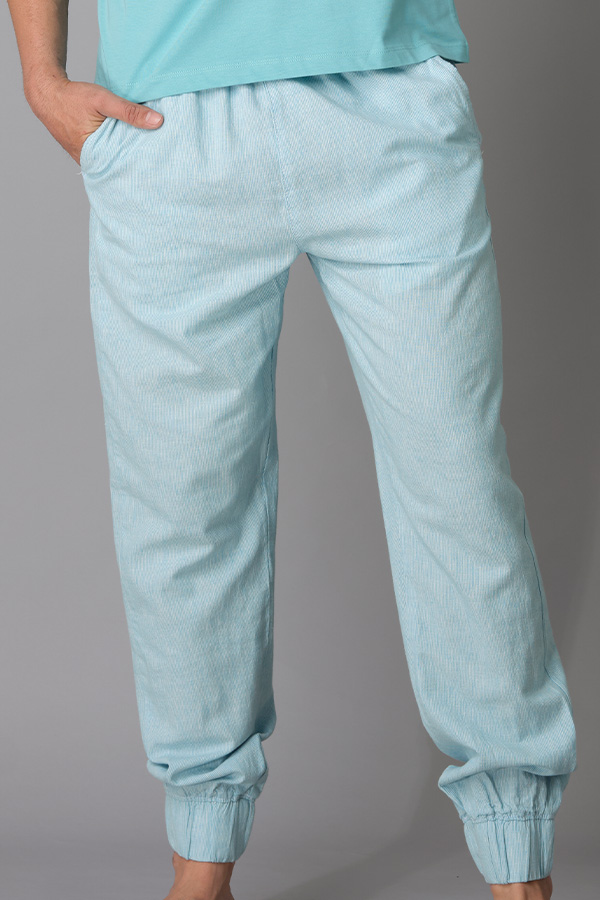 Buy MOSS Regular Fit Dusty Blue Linen Trousers from Next Finland