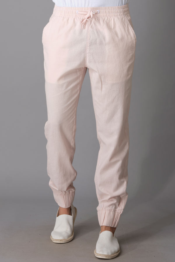 PINK LINEN PANT (RELAXED TAPERED FIT)