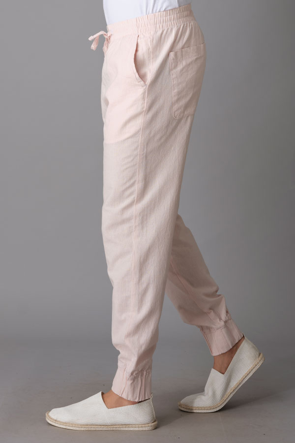 PINK LINEN PANT (RELAXED TAPERED FIT)