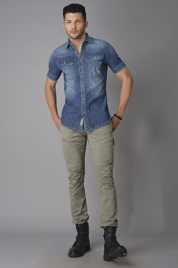 Buy Spykar Light Blue Cotton Full Sleeve Denim Shirt for Men online-sgquangbinhtourist.com.vn