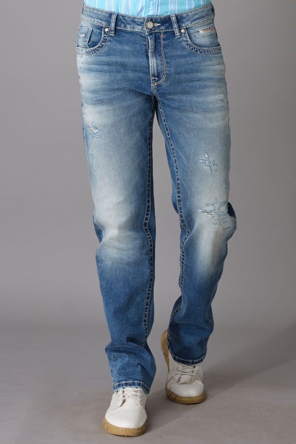 MED BLUE 5 POCKET MIDRISE, COMFORT AND STREIGHT FIT JEANS (JESSE FIT)