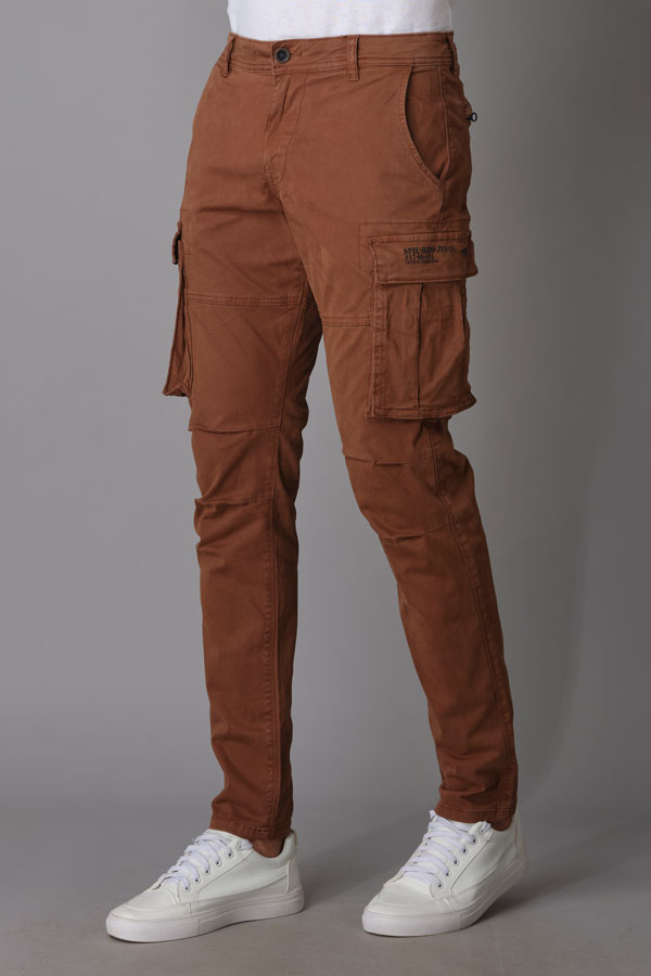 Buy tbase mens Whiskey Cotton Solid Cargo Pant for Men online India
