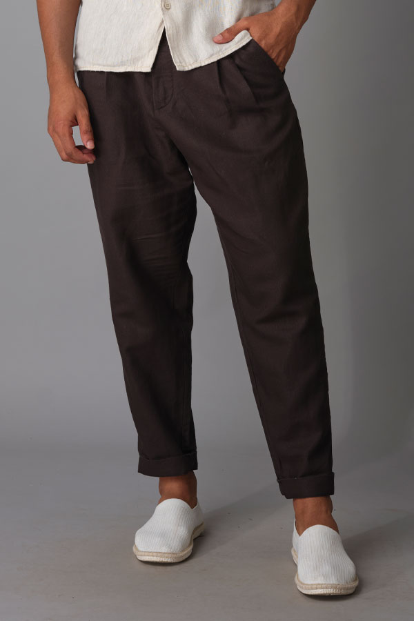 BLACK LINEN PANT (RELAXED TAPERED FIT)