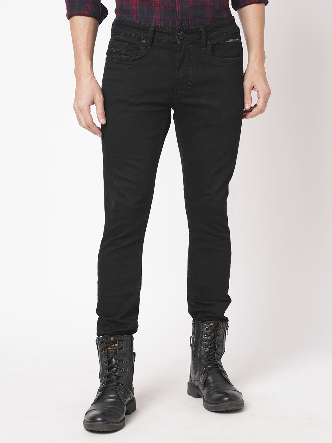 BLACK 5 POCKET MID-RISE NARROW TAPERED FIT JEANS (BILLY FIT)