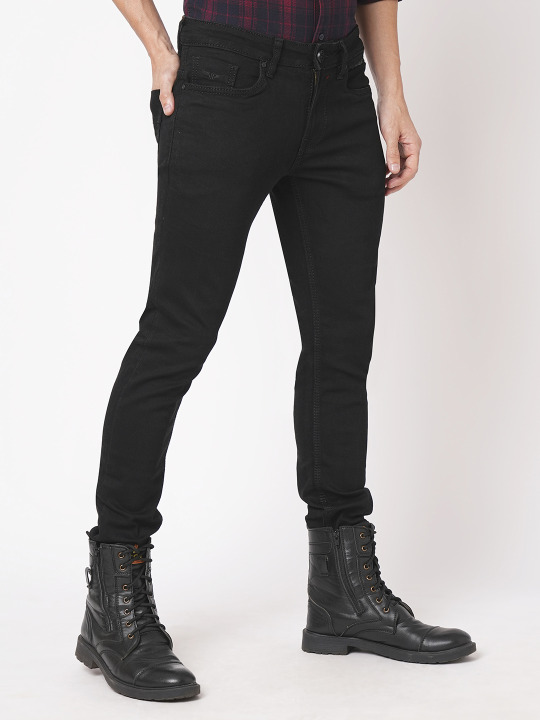 BLACK 5 POCKET MID-RISE NARROW TAPERED FIT JEANS (BILLY FIT)