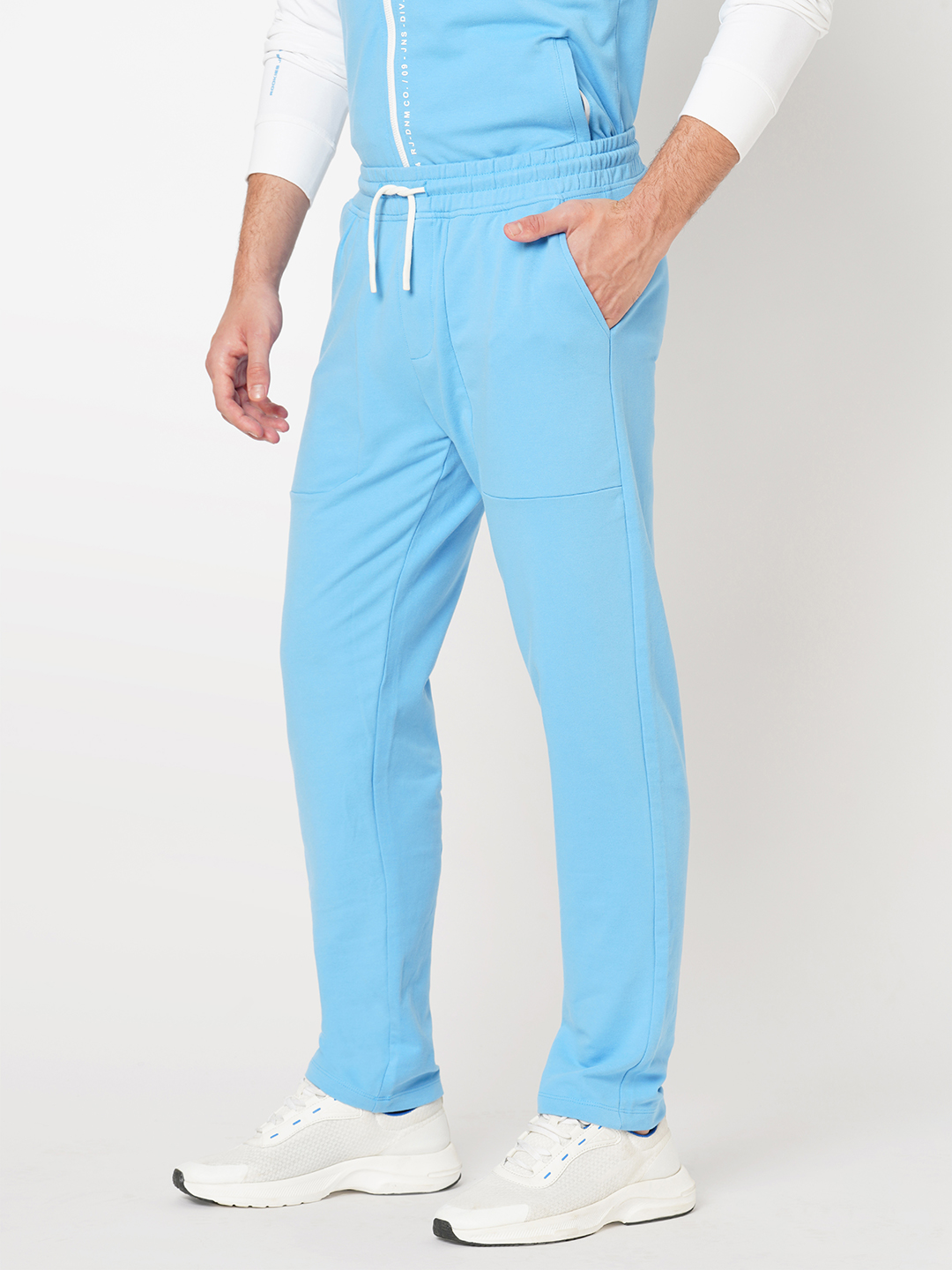 SKY BLUE ATHLEISURE TRACK PANT (COMFORT FIT)