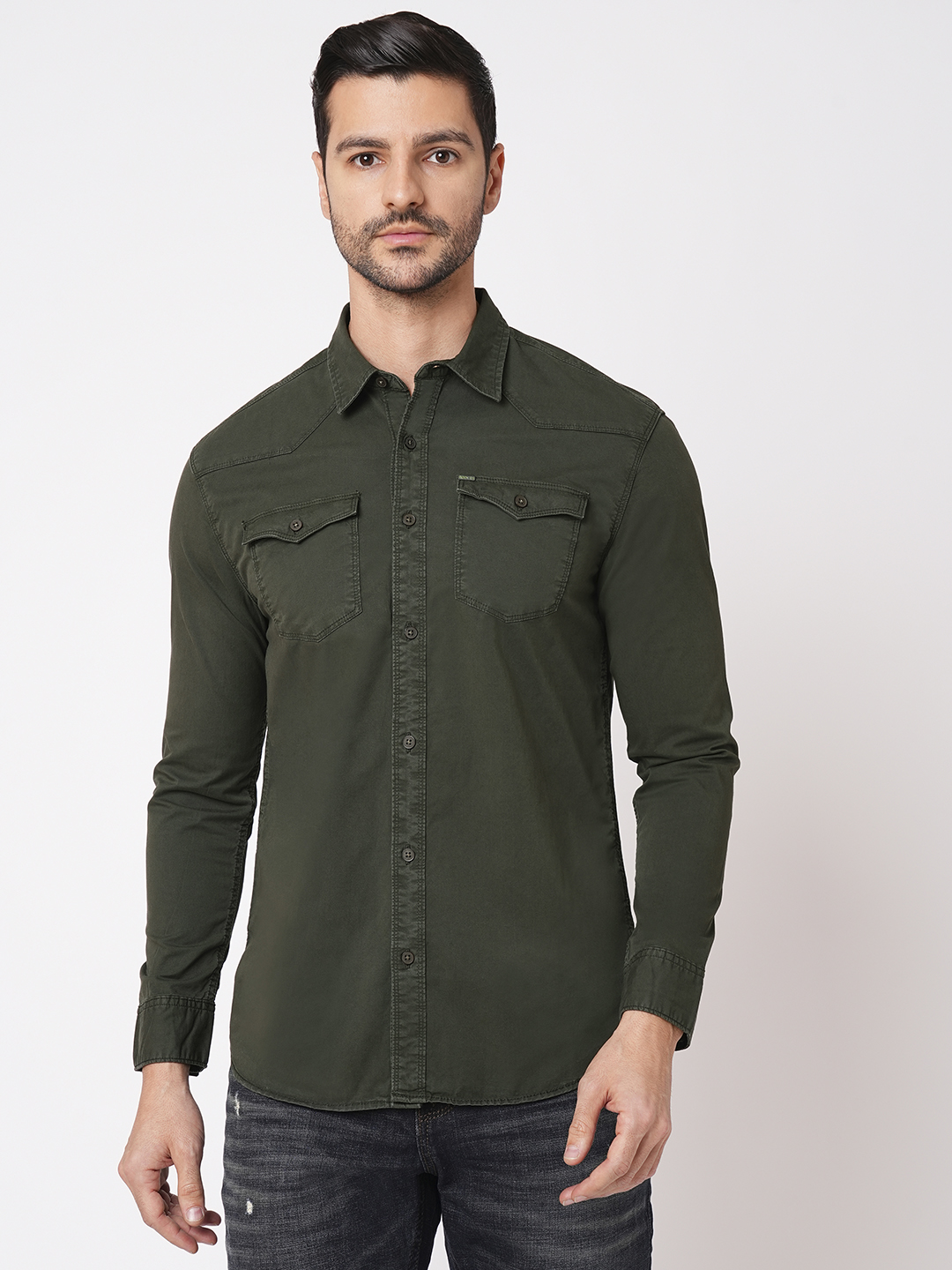 BADMAASH Men's Slim Fit Cotton British Green Lumberjack Shirt with Full  Sleeves - XL : Amazon.in: Clothing & Accessories