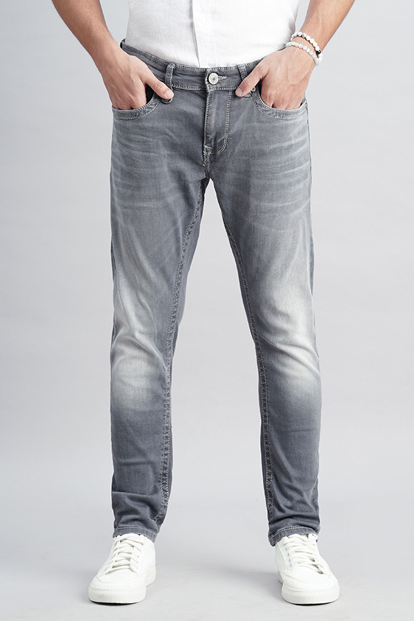 GREY 5 POCKET LOW-RISE ANKLE LENGTH JEANS (SPRINGSTEEN FIT)