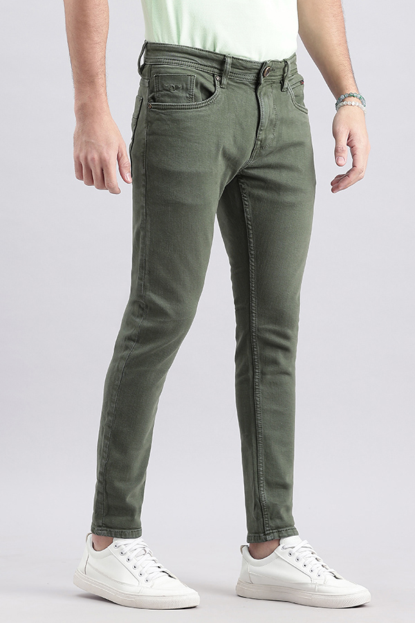 GREEN 5 POCKET LOW-RISE ANKLE LENGTH JEANS (SPRINGSTEEN FIT)